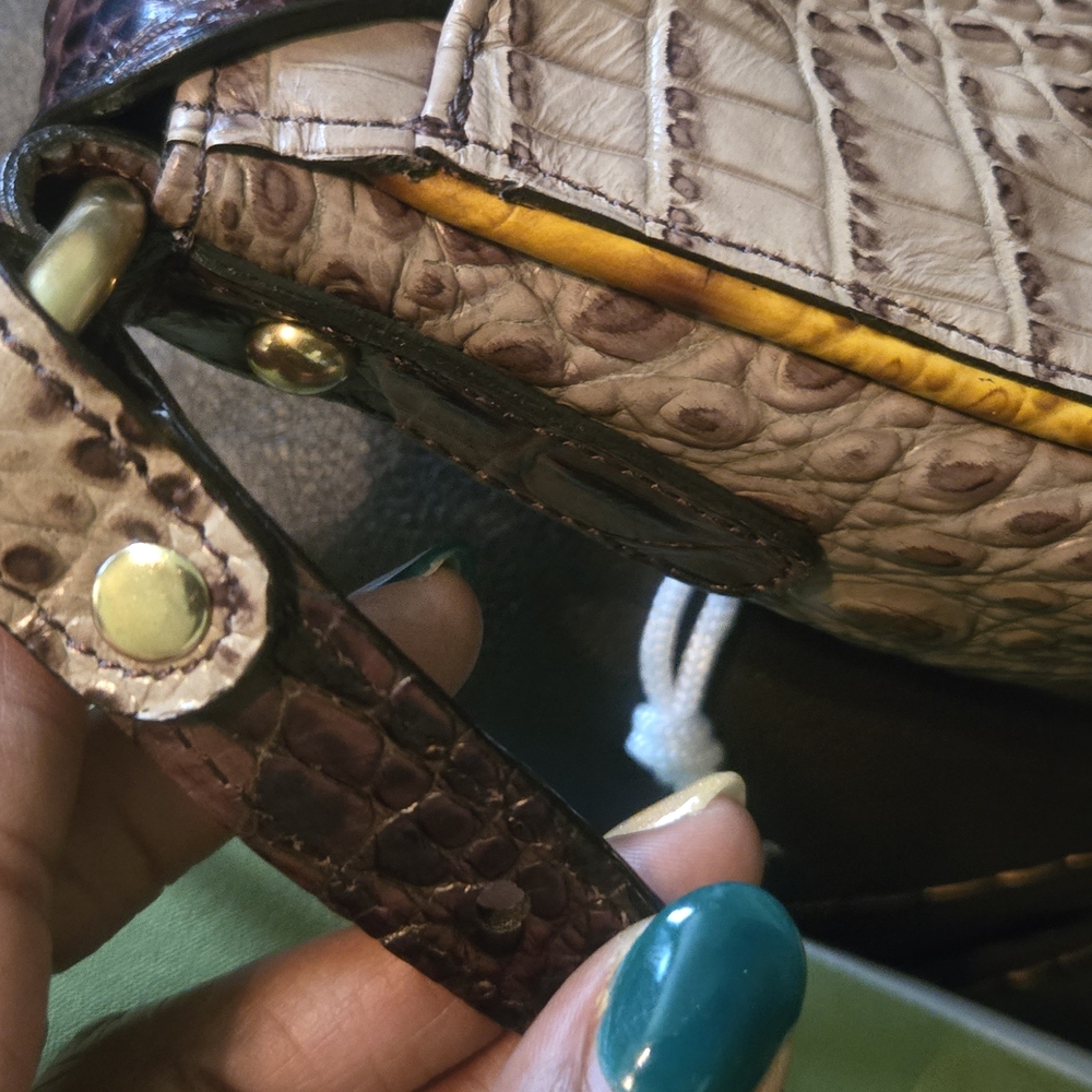 Brahmin Tan and Brown Embossed Leather Bag - Picture 9 of 17
